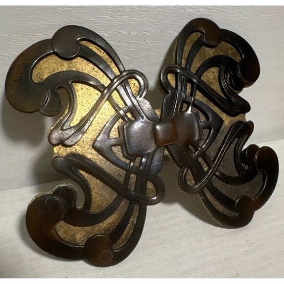Yves St Laurent Belt Buckle Butterfly Ornate Details Art Nouveau 1970's Lg Unise - Picture 3 of 16